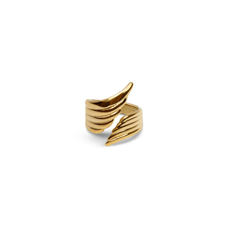 Retro rings featuring bold stones from past eras -THE LINEAR WING RING