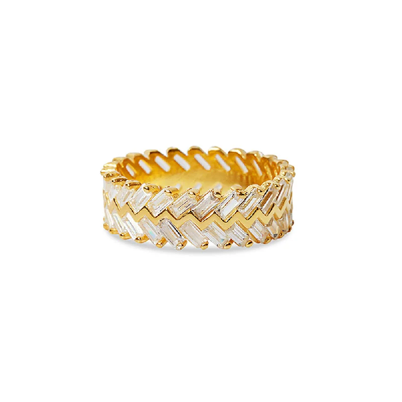 Slim rings for stackable finger style fun -THE MULTI BAGUETTE ETERNITY BAND