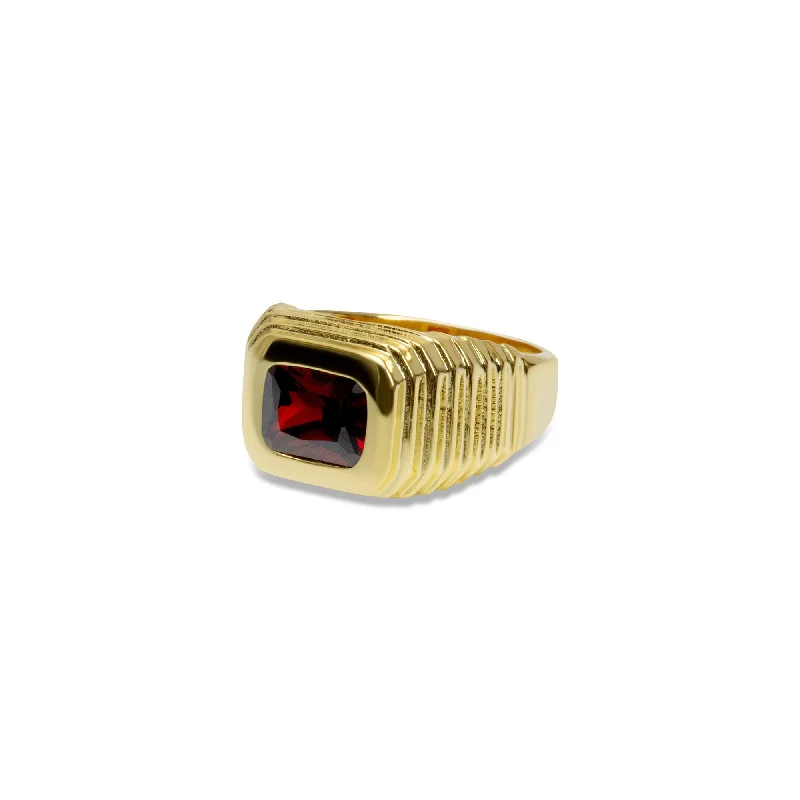 Rings inspired by rivers with flowing stones -THE RUBY RED HEIRLOOM RING