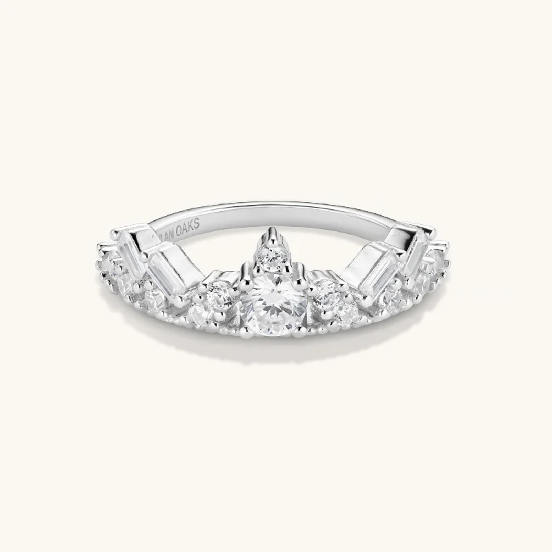 Rings great for occasions with special stones -Treasure Crown Ring in Silver