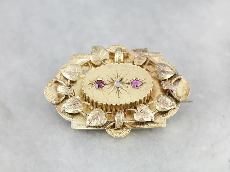 Brooches and pins inspired by cosmos with stones -Victorian Botanical Diamond Brooch Pendant