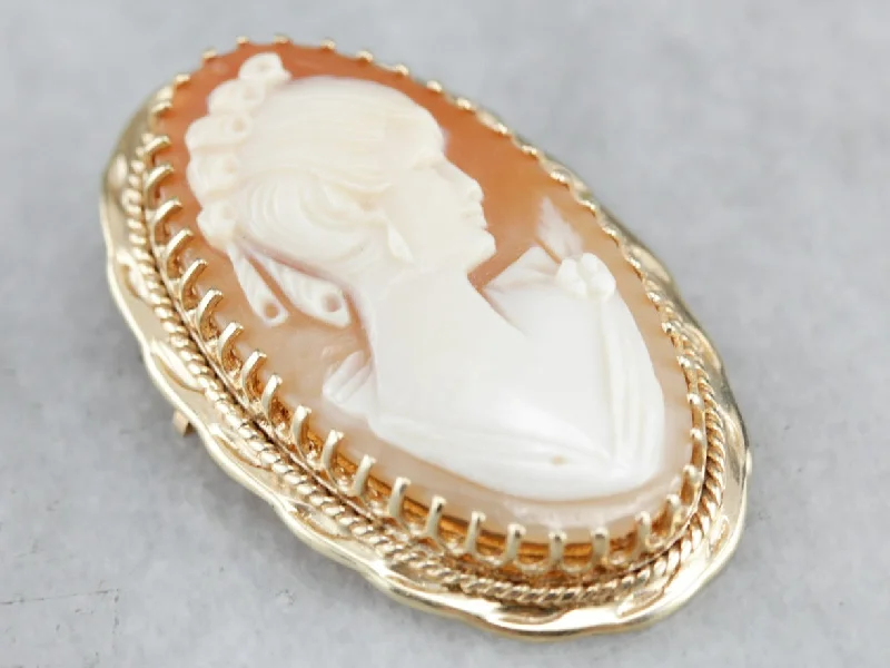 Brooches and pins featuring moonstone for ethereal glow -Vintage Cameo Brooch or Pendant