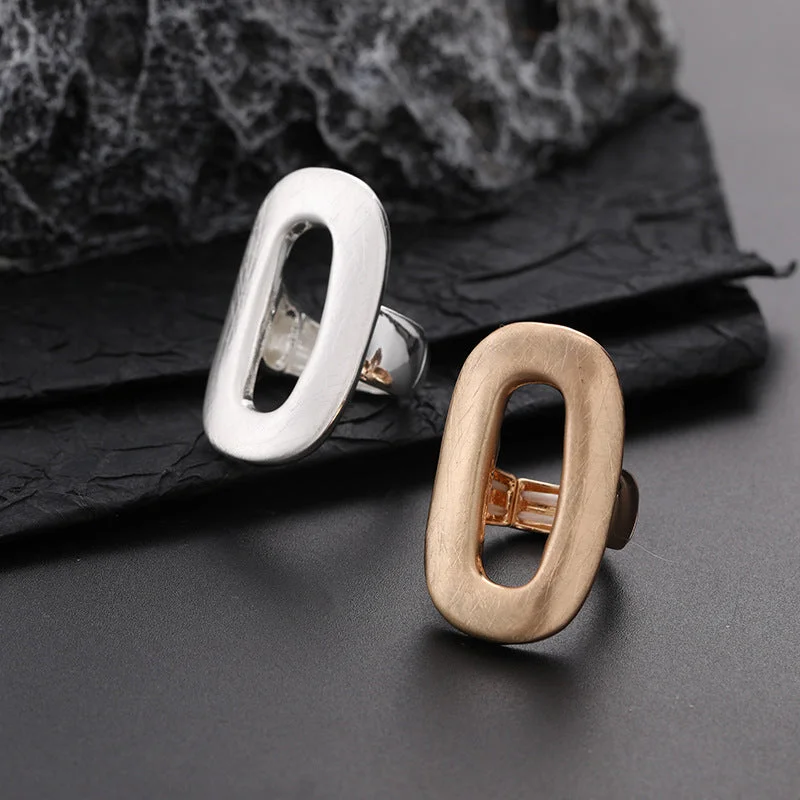 Rings inspired by rivers with flowing stones -Wholesale Adjustable Alloy Creative Geometric Rings