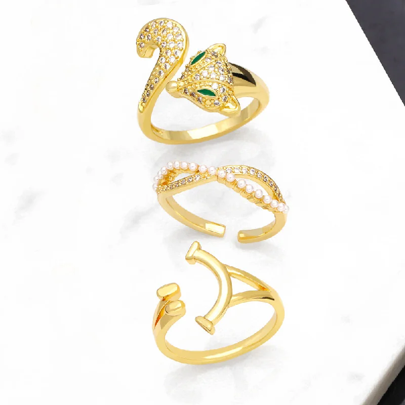 Budget rings under fifteen dollars for easy gifts -Wholesale New Fox Gold Plated Copper Ring