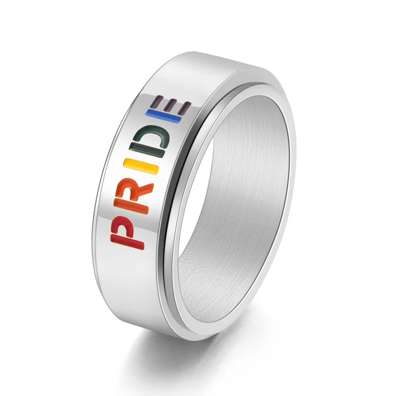 Rings made with lab-grown stones for ethics -Wholesale Titanium Steel Pride Gay Ring