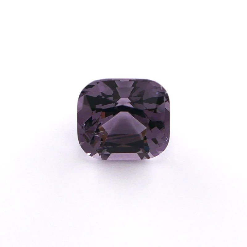 Open brooches and pins with airy stone designs -2.05ct 7.4x6.9 Cushion Natural Grey Purplish Spinel