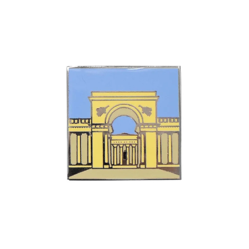 Raw brooches and pins with natural stone charm -Legion of Honor Architectural  Enamel Pin