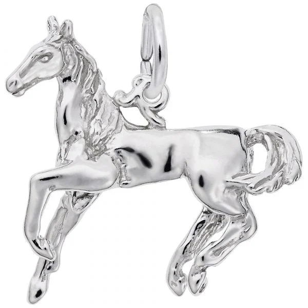 Brooches and pins perfect for thoughtful gift ideas -Sterling Silver Galloping Horse Charm